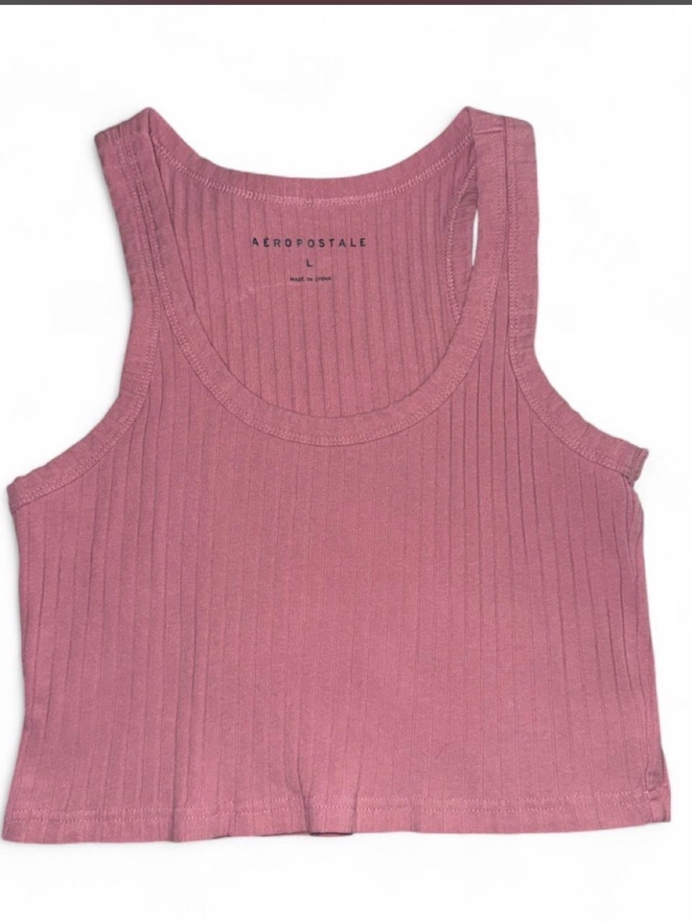 Aeropostale Ribbed Crop Tank - Dusty Rose